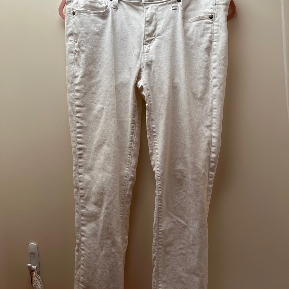 LOFT WHITE STRAIGHT-LEG DENIM JEANS